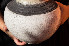 vaso raku bianco