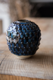 vaso  in  gres e  smalto blu zaffiro