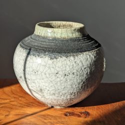 vaso raku bianco