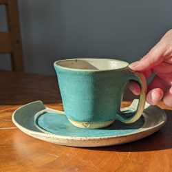 tazza con piatto luna