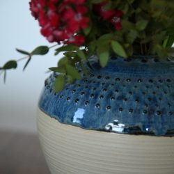 vaso blu lunares con texture